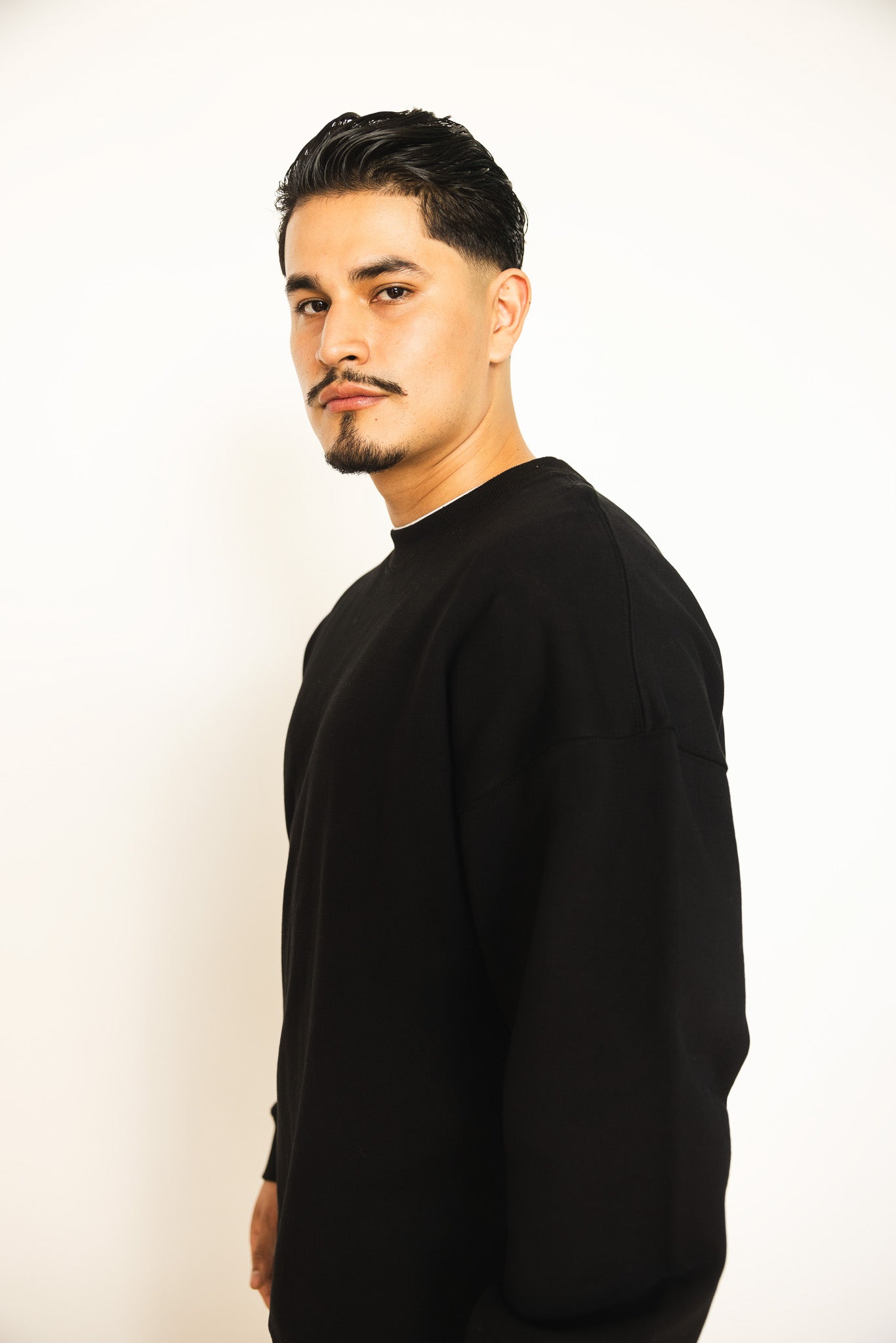 French Terry Crewneck Sweatshirt - Black