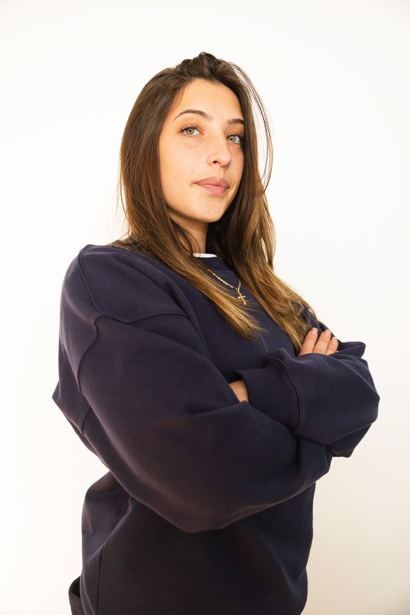 French Terry Crewneck Sweatshirt - Navy