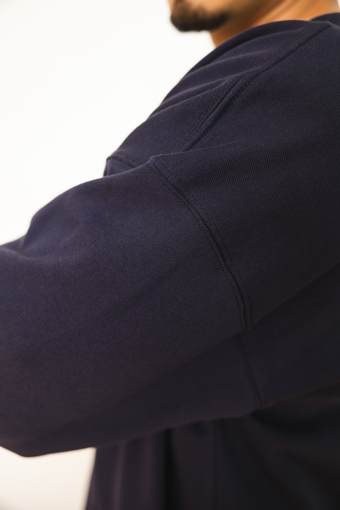 French Terry Crewneck Sweatshirt - Navy