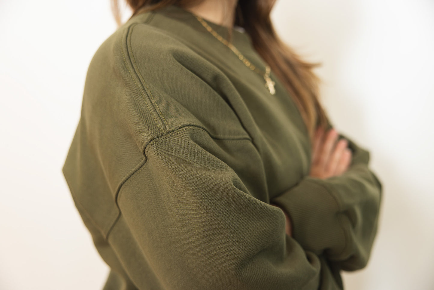 French Terry Crewneck Sweatshirt - Olive
