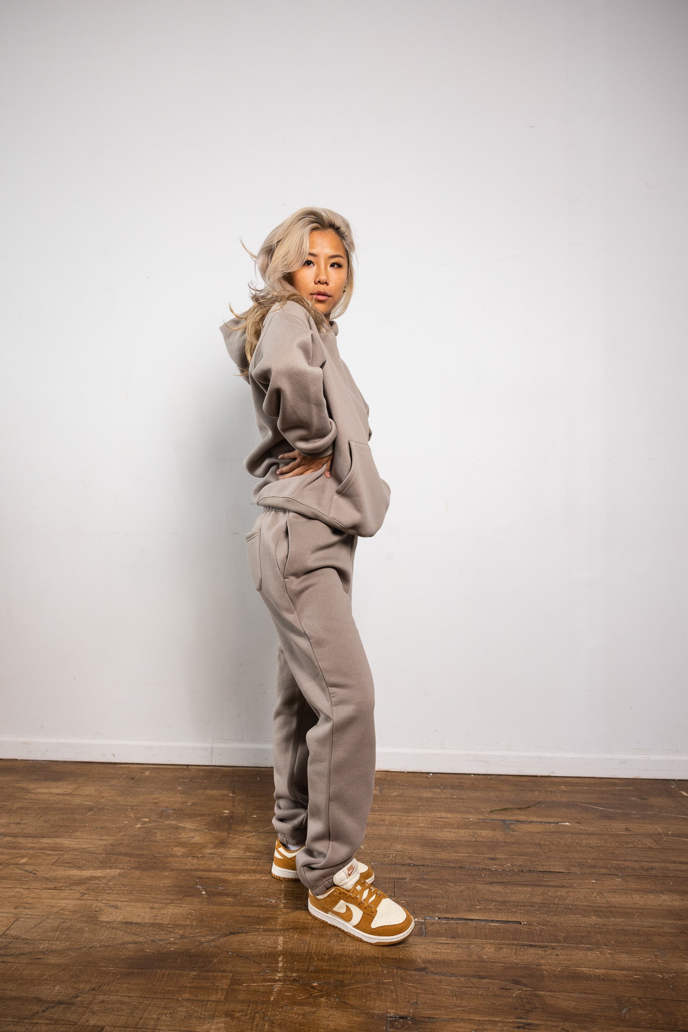 Cotton Fleece Joggers - Khaki