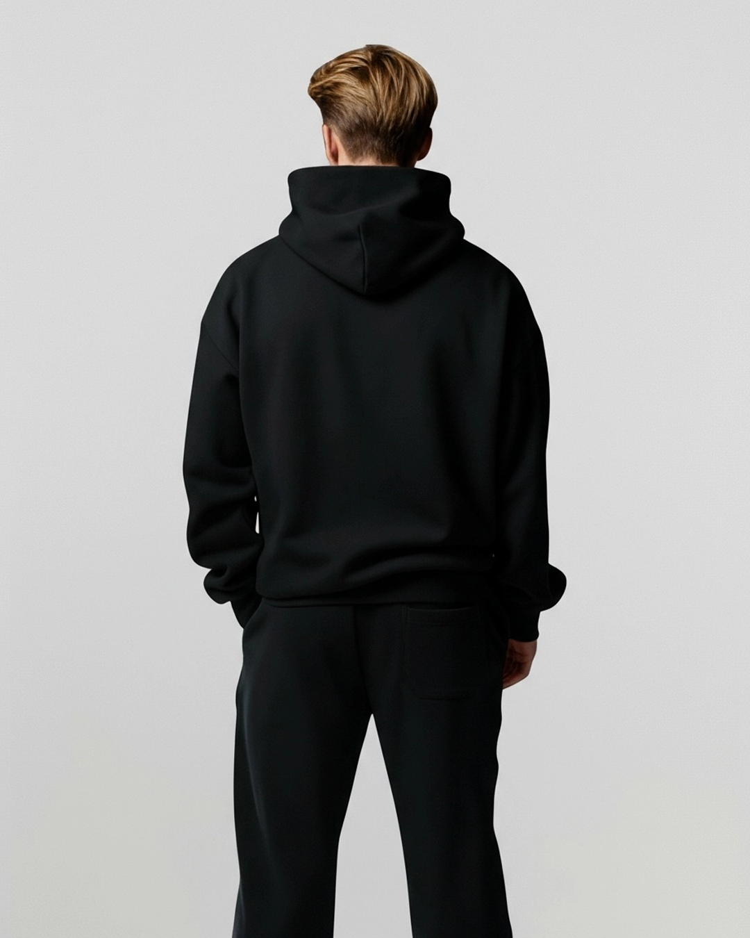 French Terry Hoodie - Black