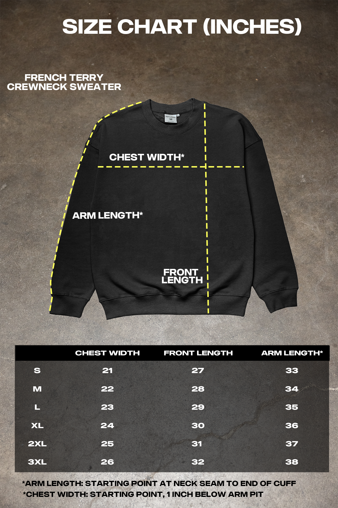 French Terry Crewneck Sweatshirt - Black