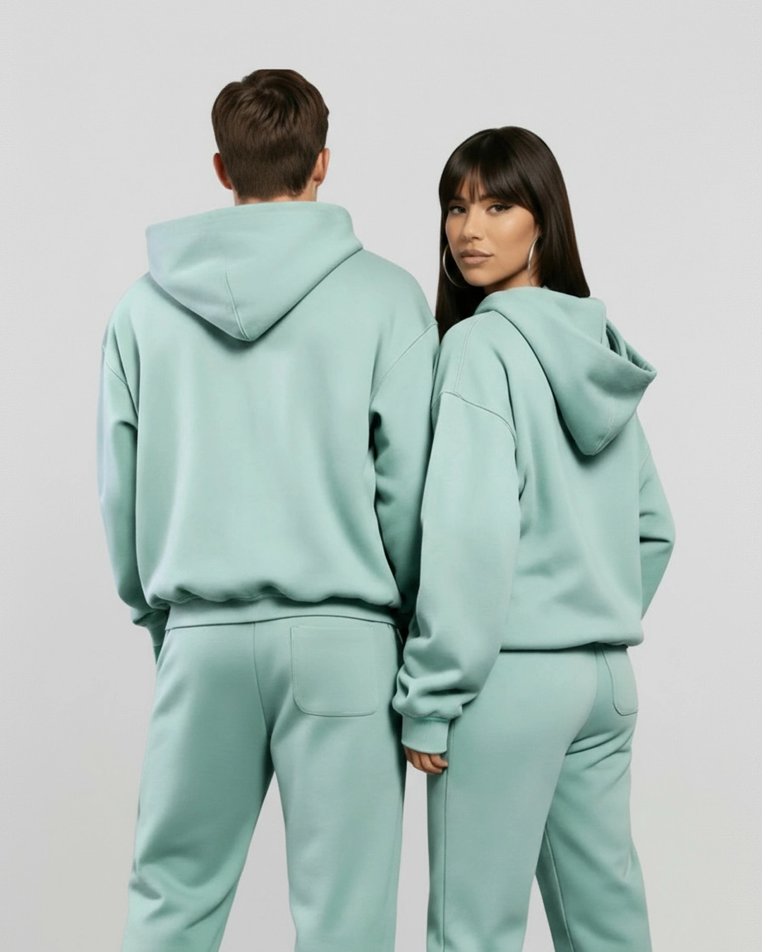 Men's Cotton Fleece Set - Dusty Mint
