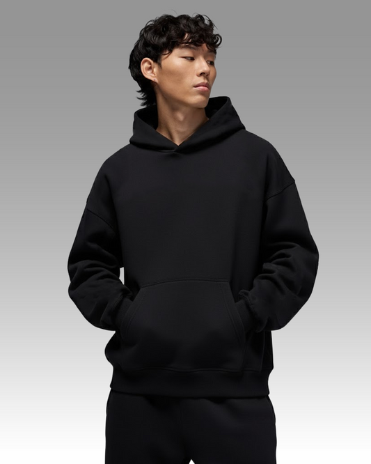 French Terry Hoodie - Black