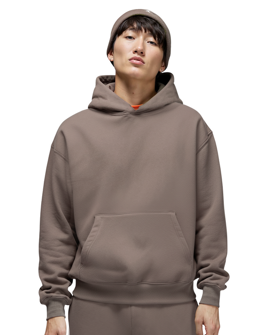 Cotton Fleece Hoodie - Khaki