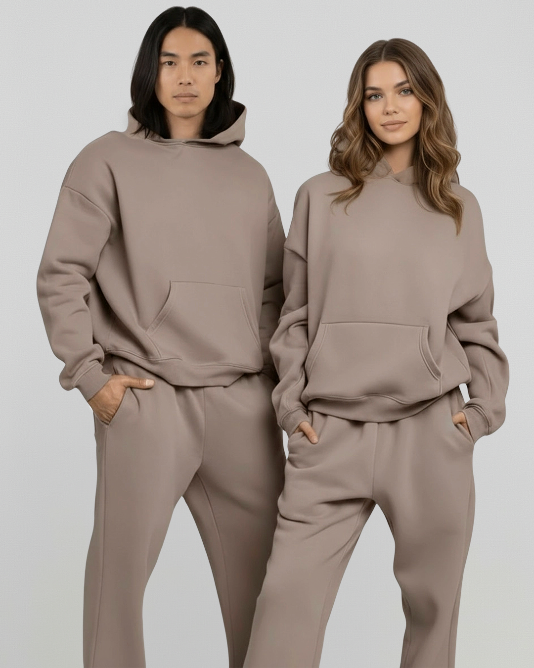 Cotton Fleece Hoodie - Khaki