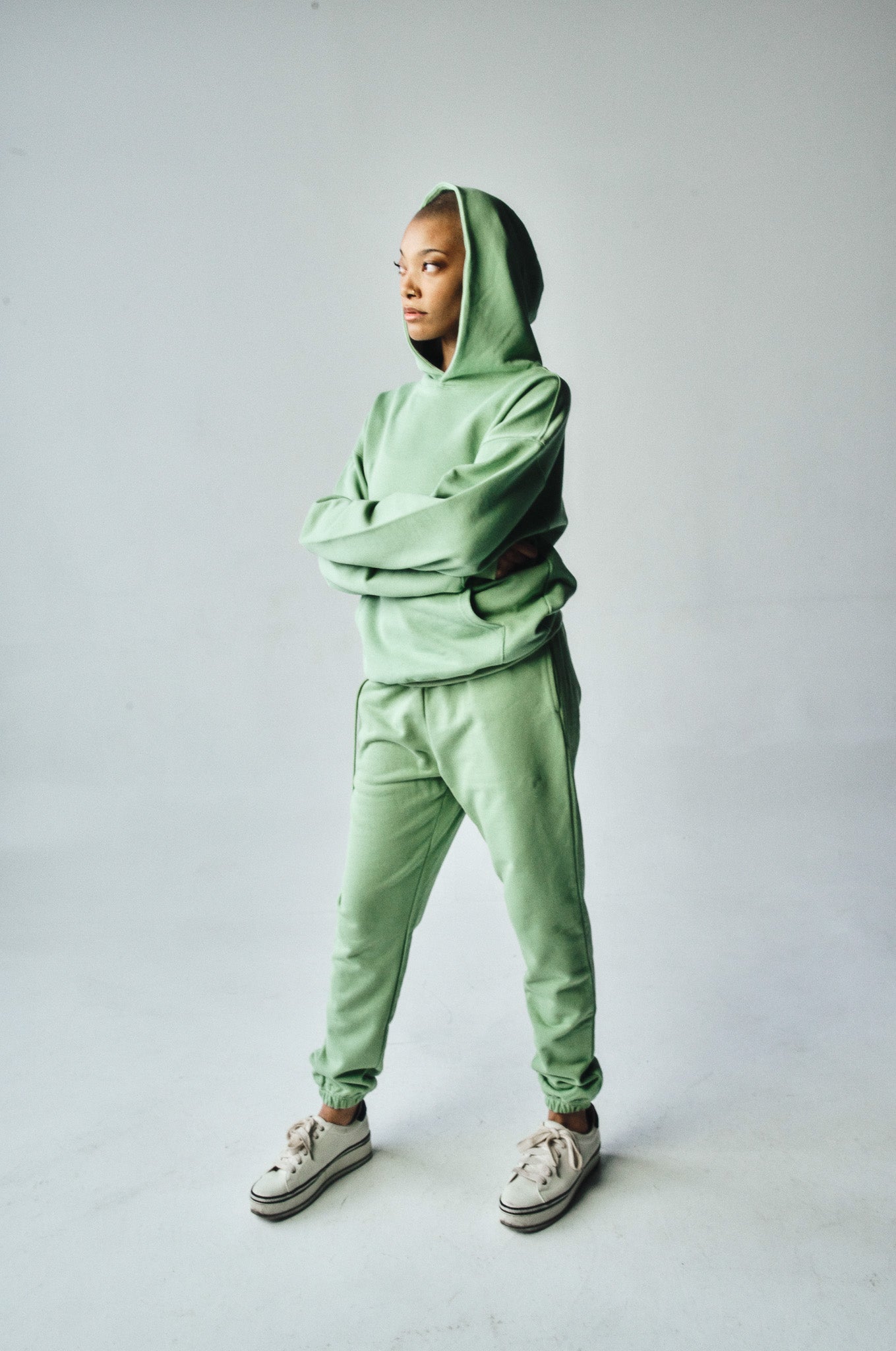 French Terry Joggers - Dusty Mint