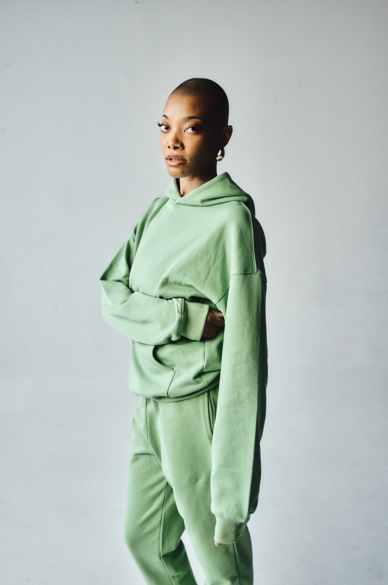 French Terry Joggers - Dusty Mint
