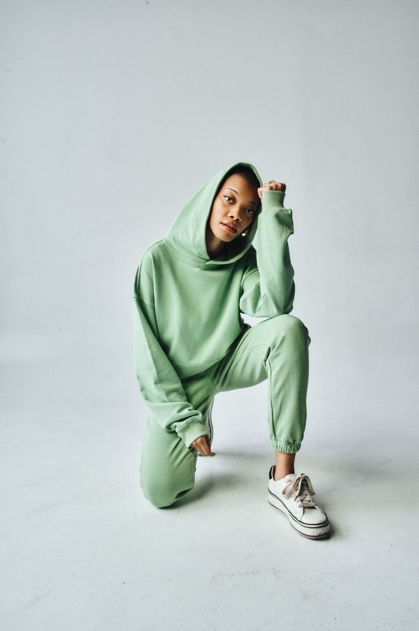 French Terry Joggers - Dusty Mint