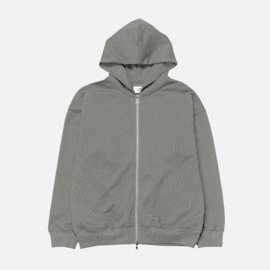 French Terry Double Zip Up - Dark Grey