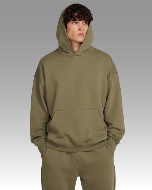 French Terry Hoodie - Olive