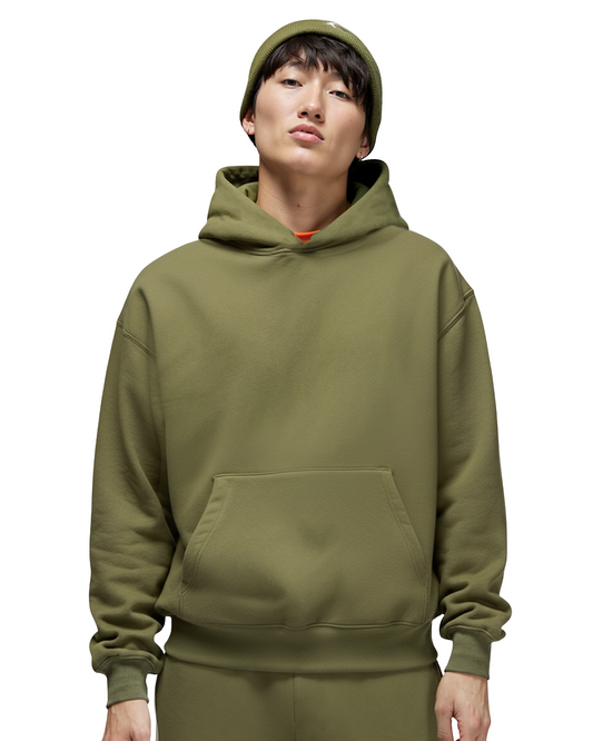 Cotton Fleece Hoodie - Olive