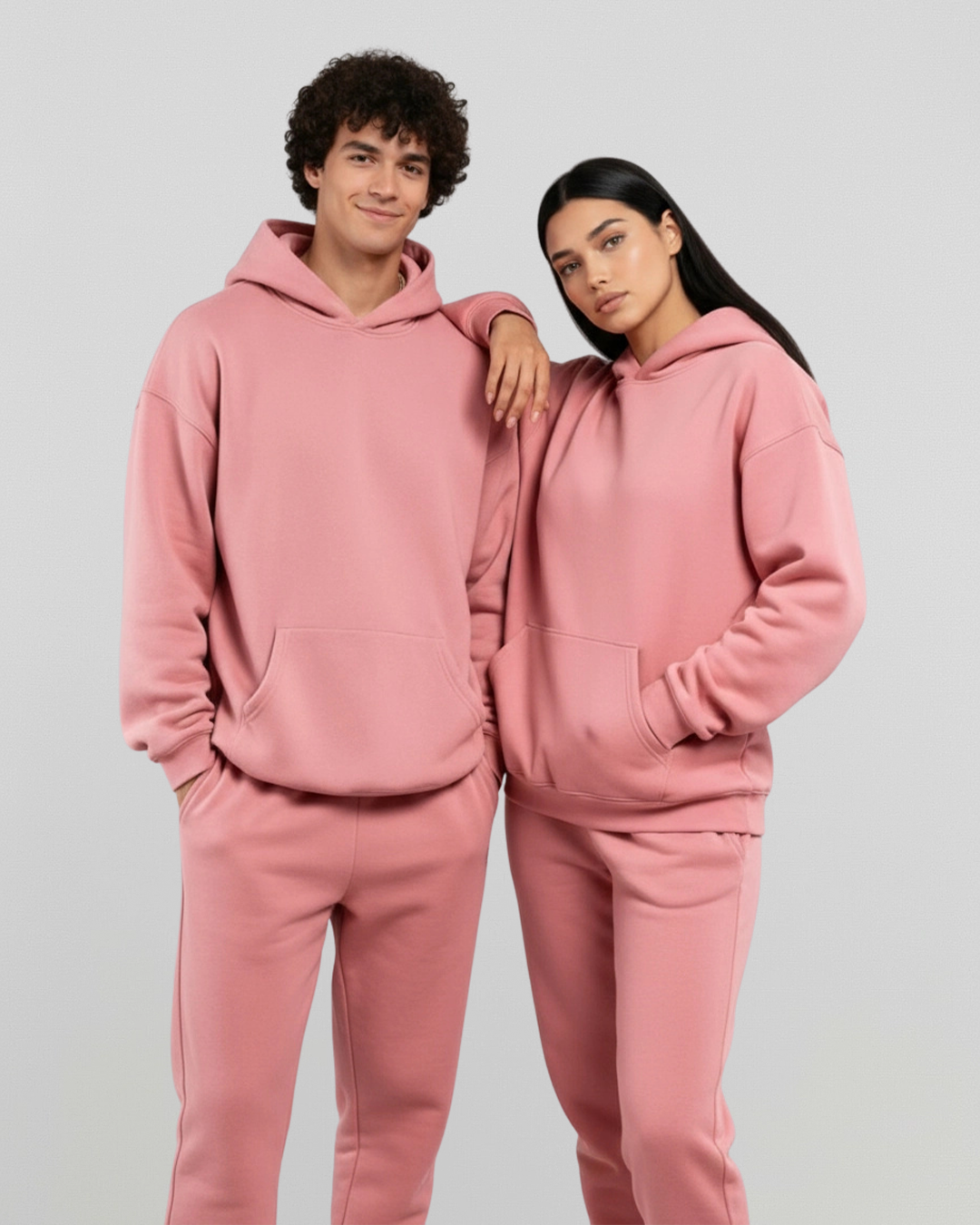 Cotton Fleece Hoodie - Rose Wine