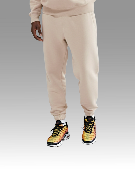 Cotton Fleece Joggers - Sand