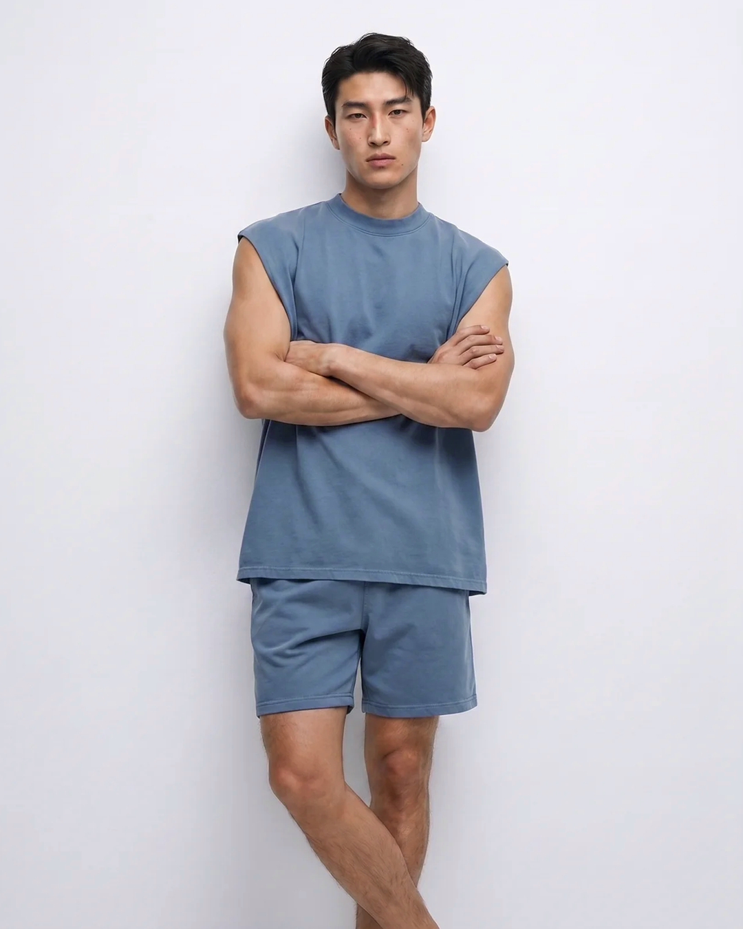 Canvas Muscle Tee - Smokey Blue