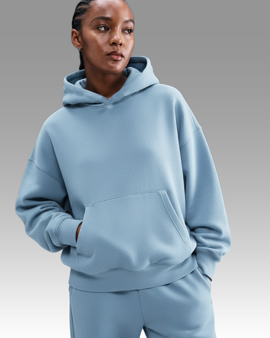French Terry Hoodie - Smokey Blue