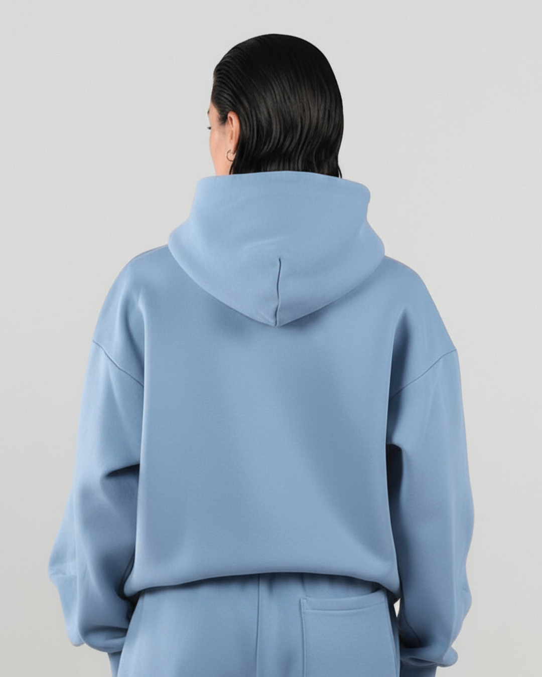 French Terry Hoodie - Smokey Blue