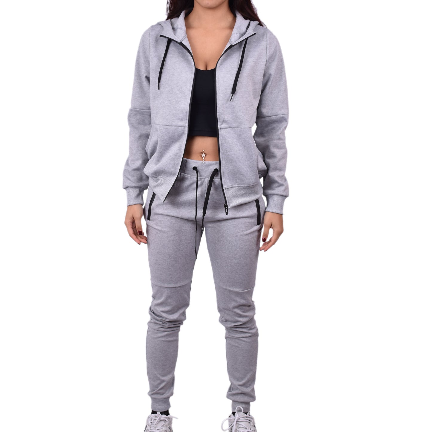 Women's Tech Fleece Tracksuit - Heather Grey