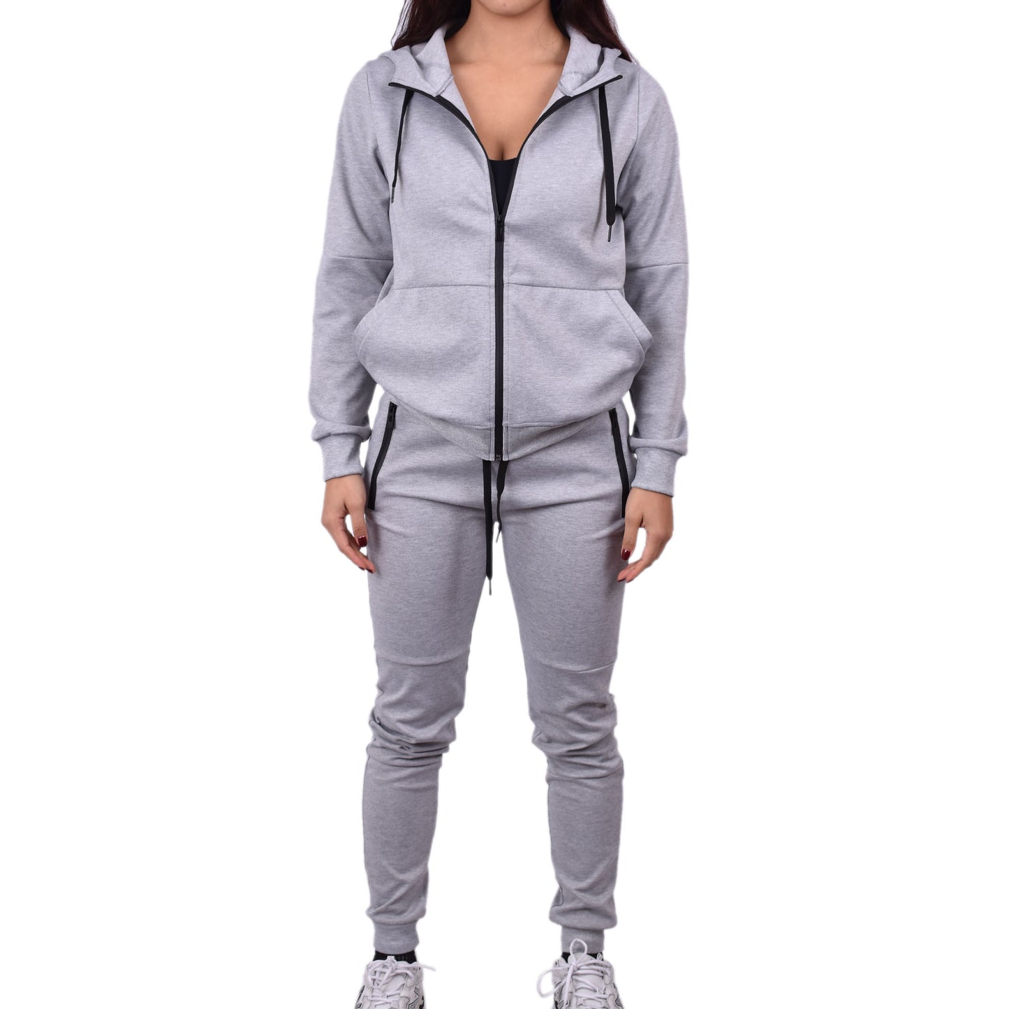 Women's Tech Fleece Tracksuit - Heather Grey