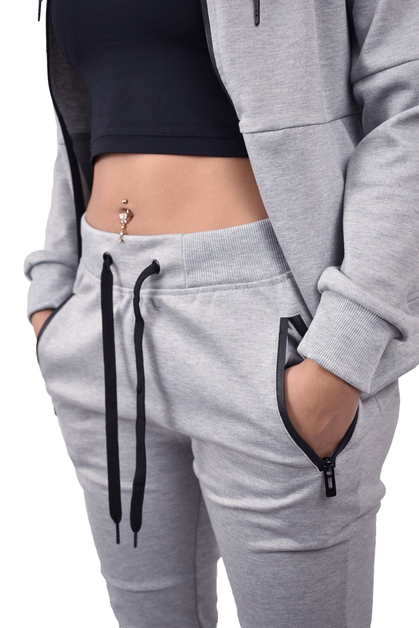 Women's Tech Fleece Tracksuit - Heather Grey