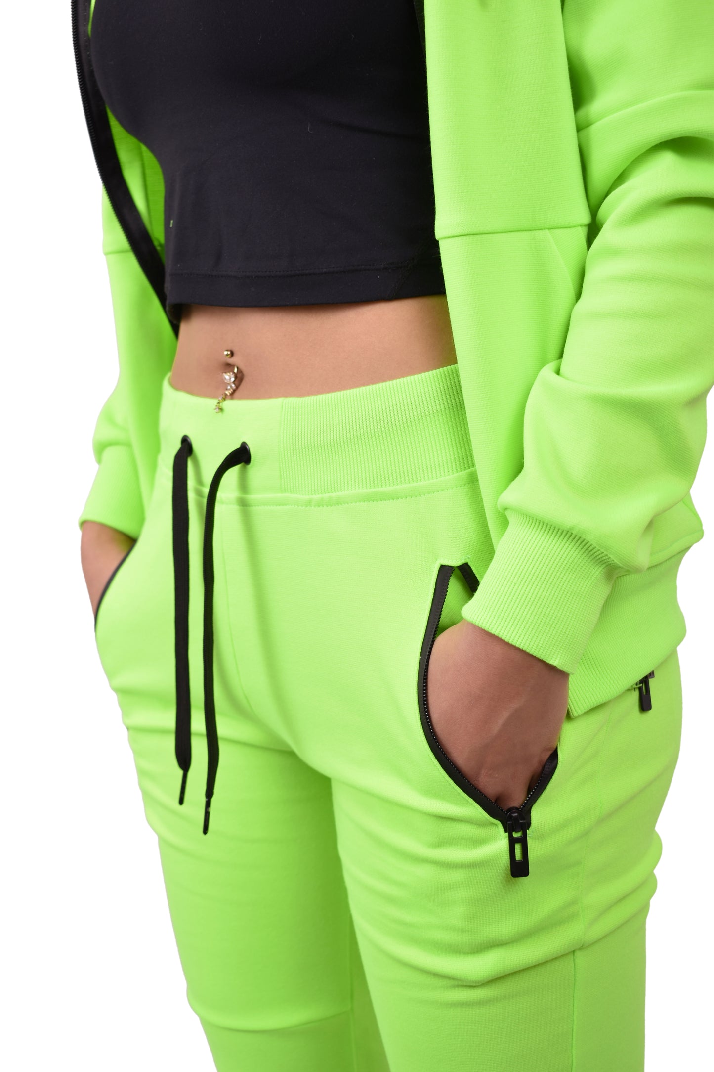 Women's Tech Fleece Tracksuit - Neon Green