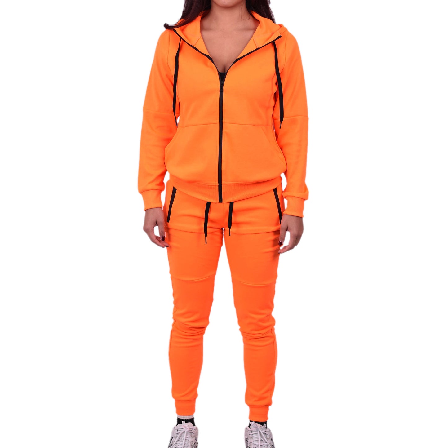 Women's Tech Fleece Tracksuit - Neon Orange