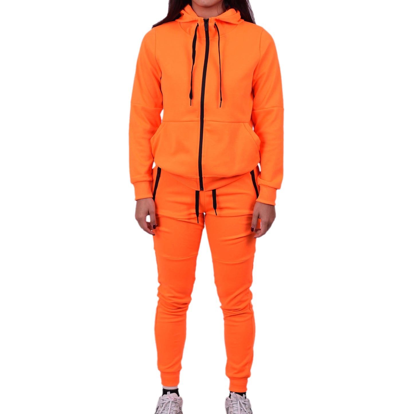 Women's Tech Fleece Tracksuit - Neon Orange