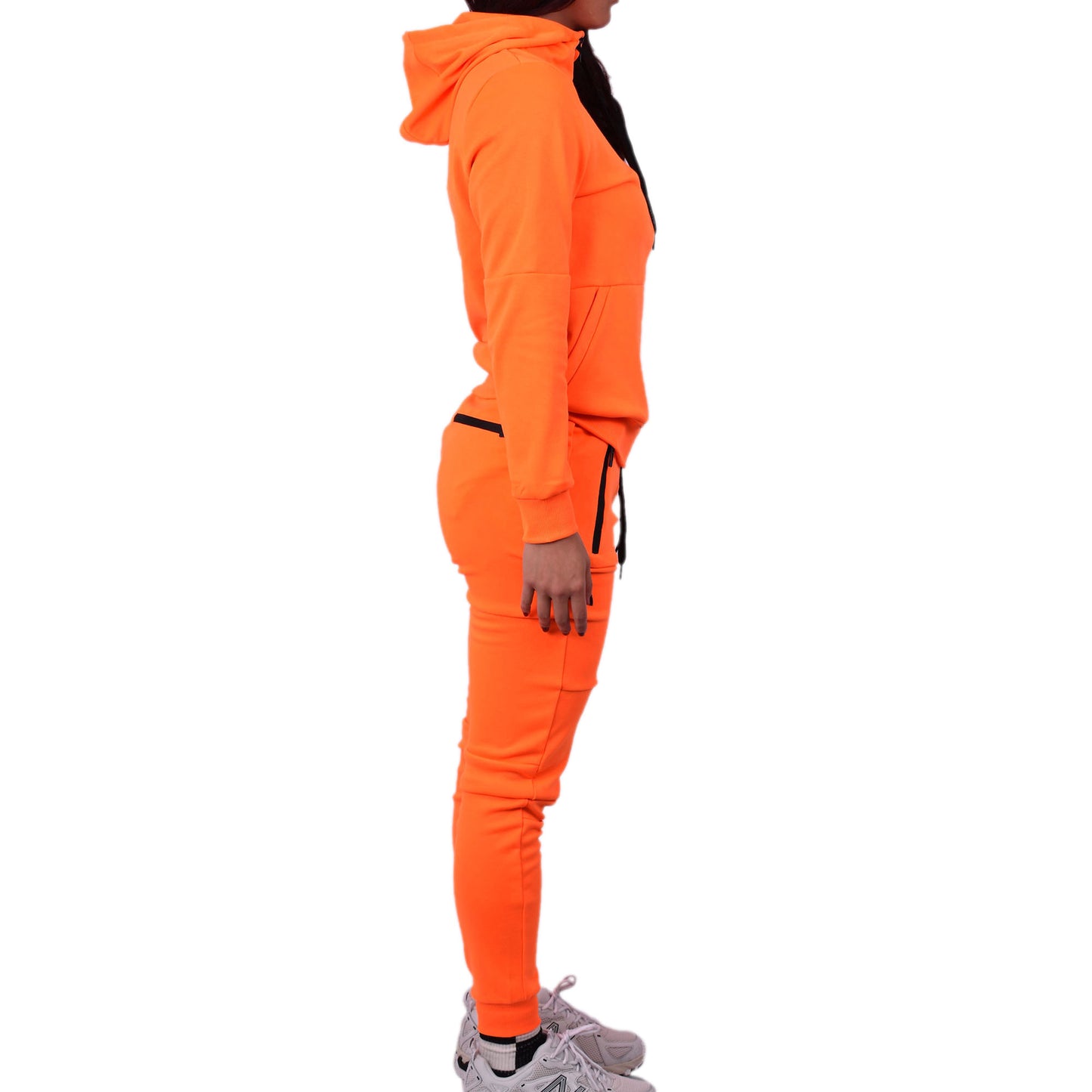 Women's Tech Fleece Tracksuit  - Neon Orange