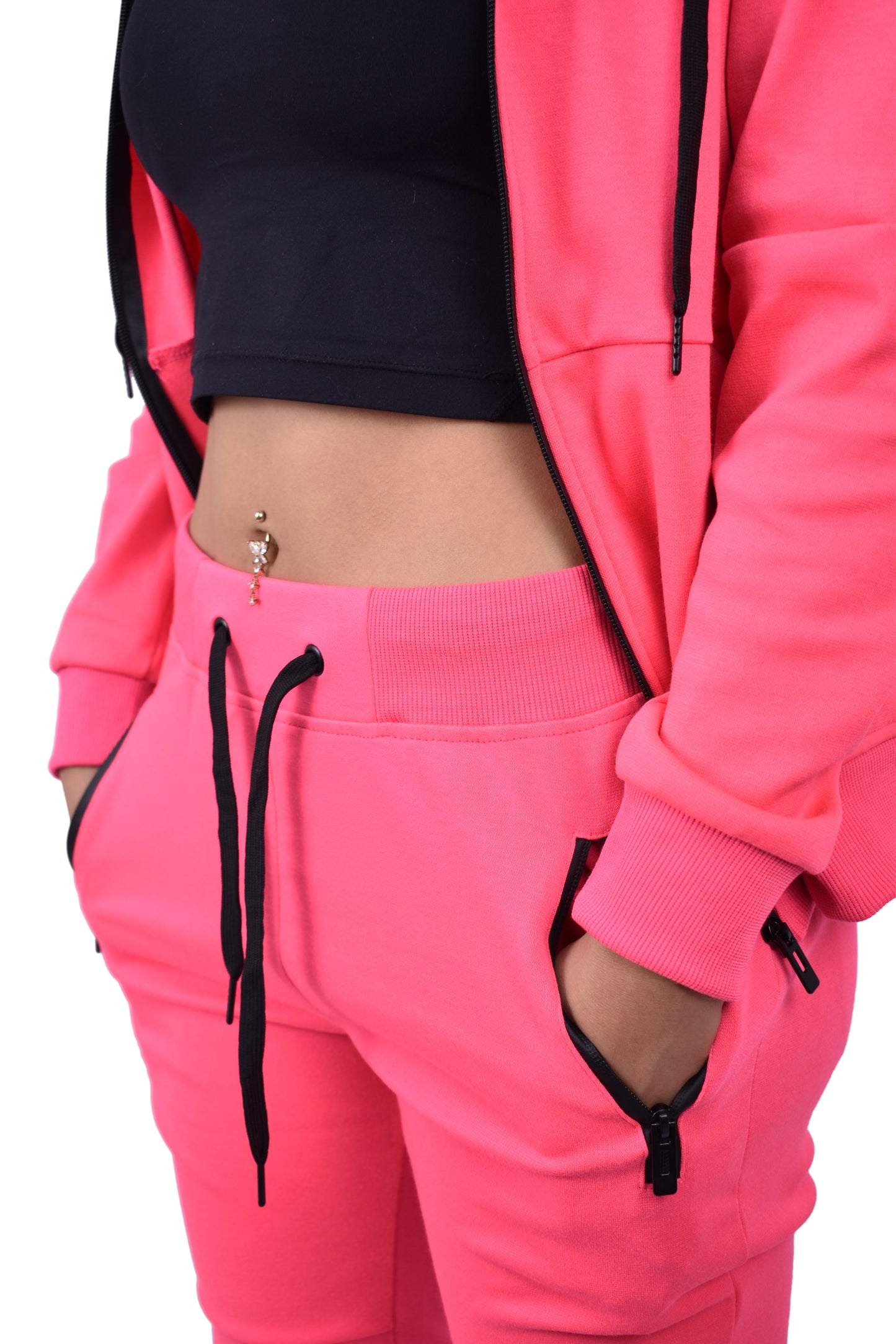 Women's Tech Fleece Tracksuit - Neon Pink