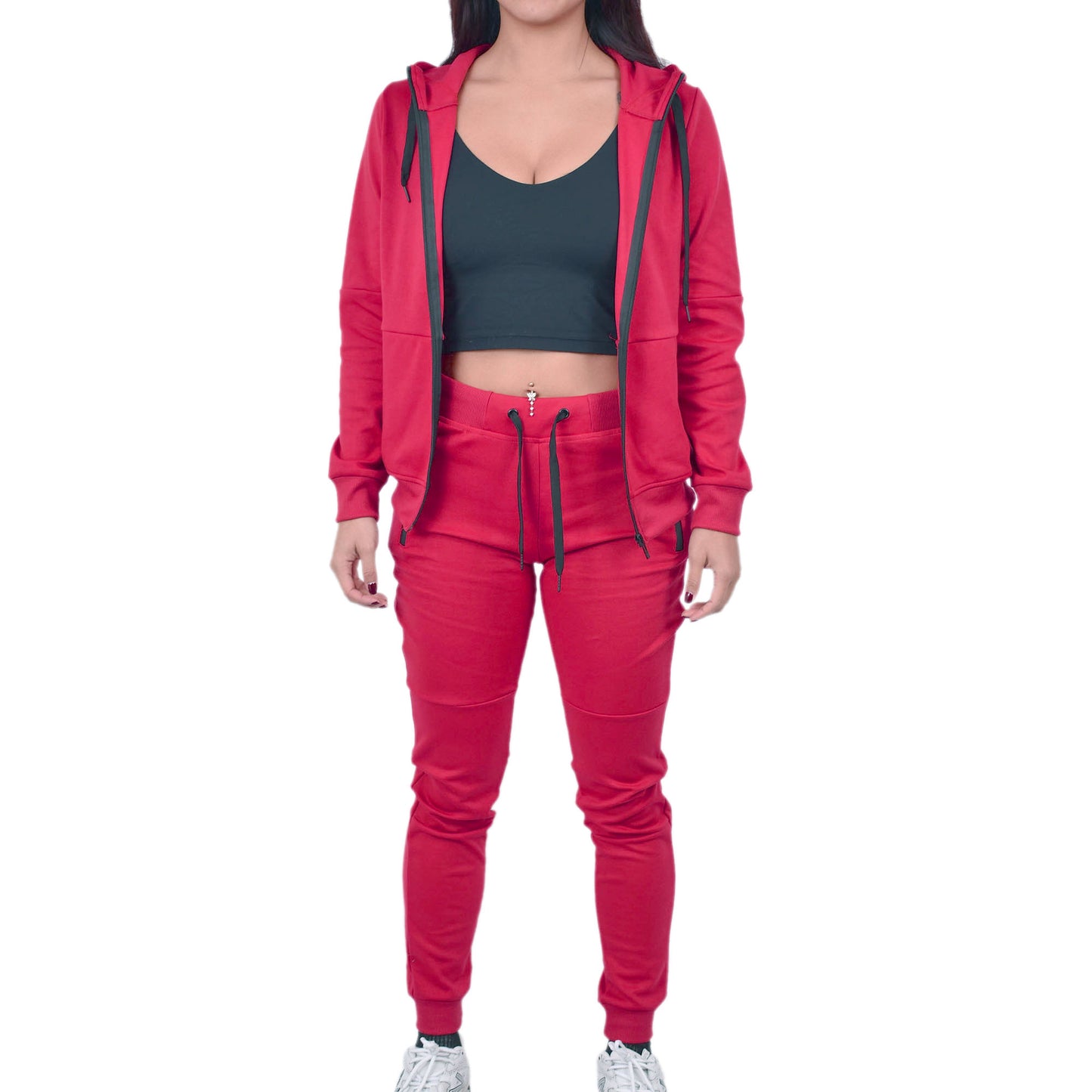 Women's Tech Fleece Tracksuit - Red