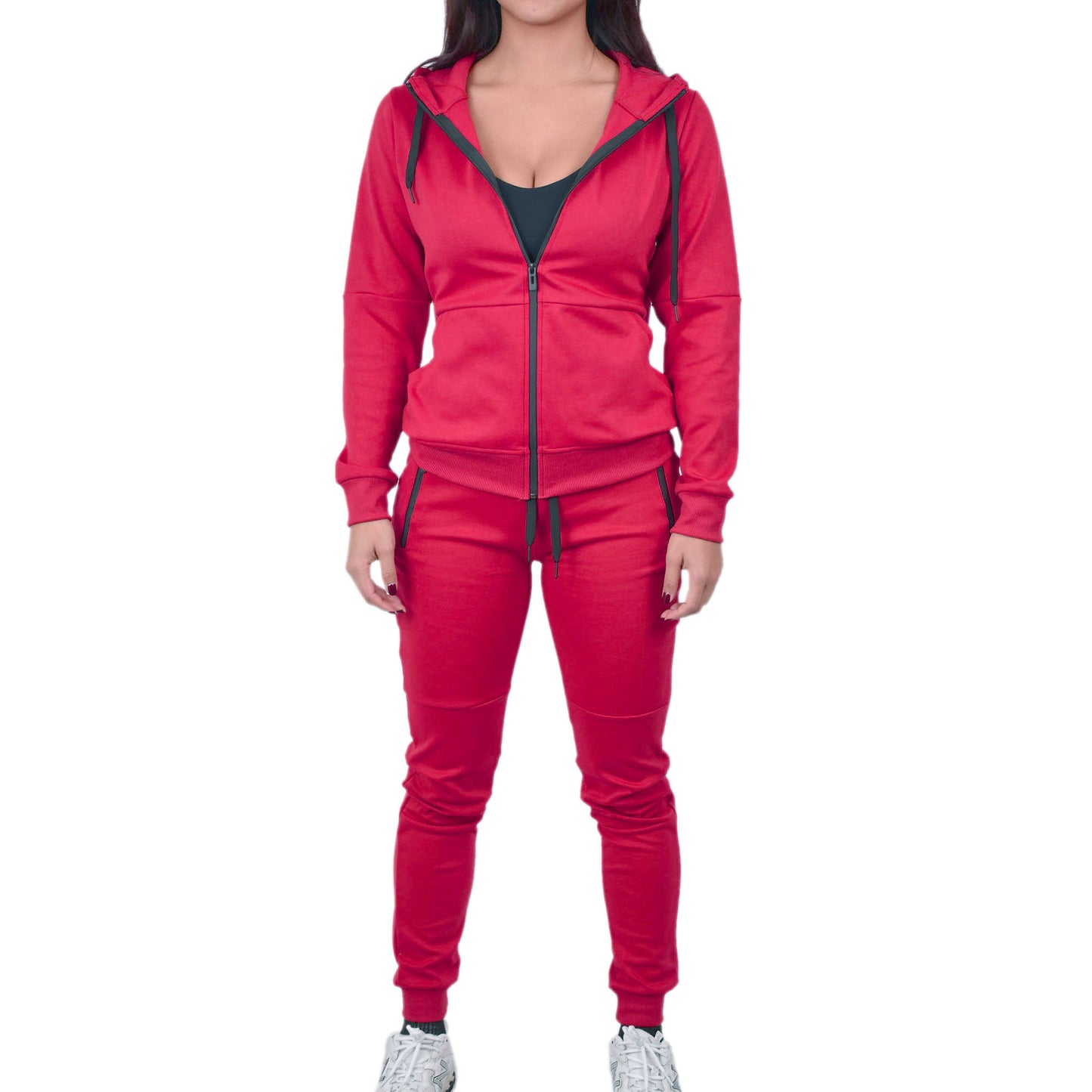 Women's Tech Fleece Tracksuit - Red