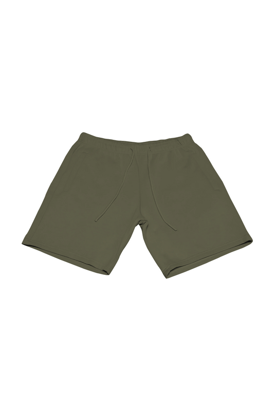Canvas Fleece Shorts - Olive