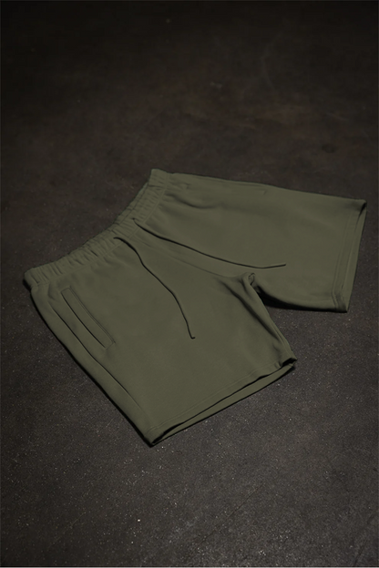 Canvas Fleece Shorts - Olive