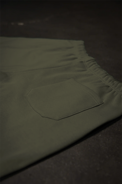 Canvas Fleece Shorts - Olive