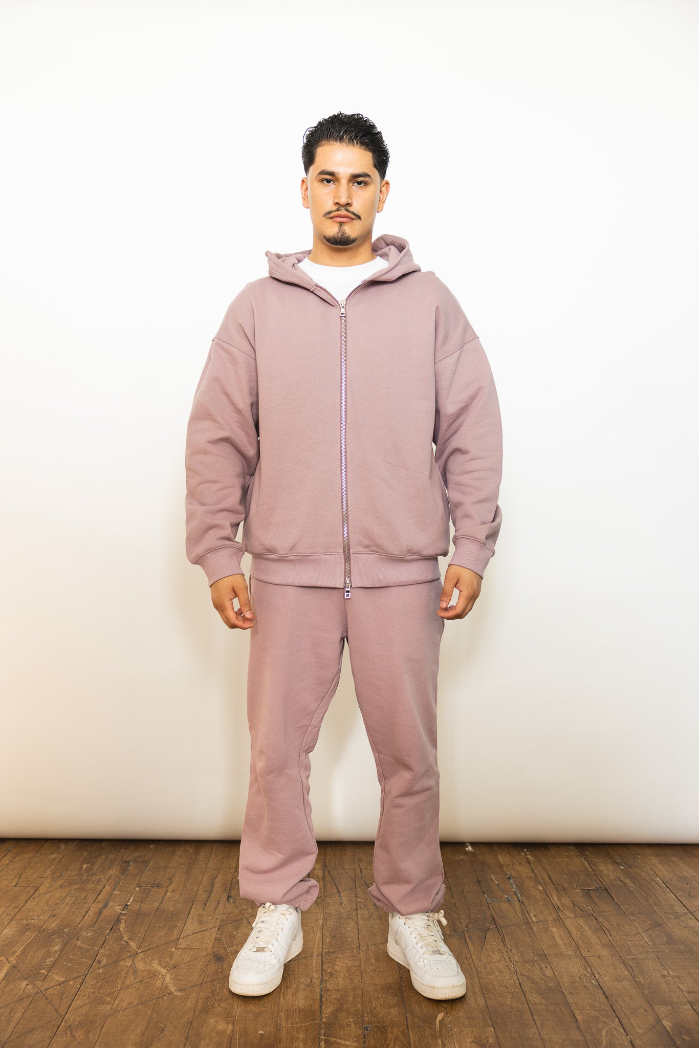 French Terry Double Zip Up - Shadow Purple