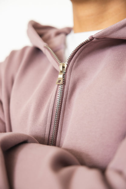 French Terry Double Zip Up - Shadow Purple