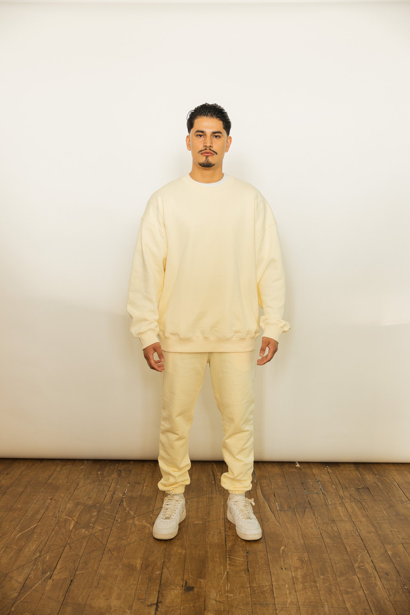 French Terry Crewneck Sweatshirt  - Butter Milk