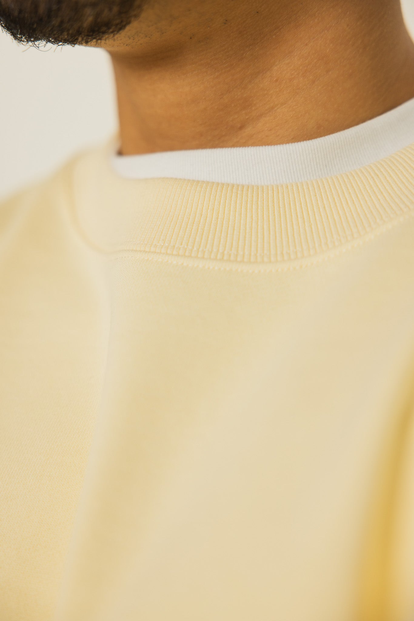 French Terry Crewneck Sweatshirt  - Butter Milk