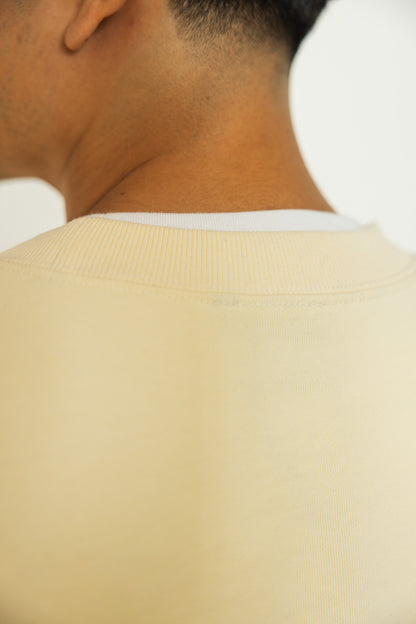 French Terry Crewneck Sweatshirt  - Butter Milk