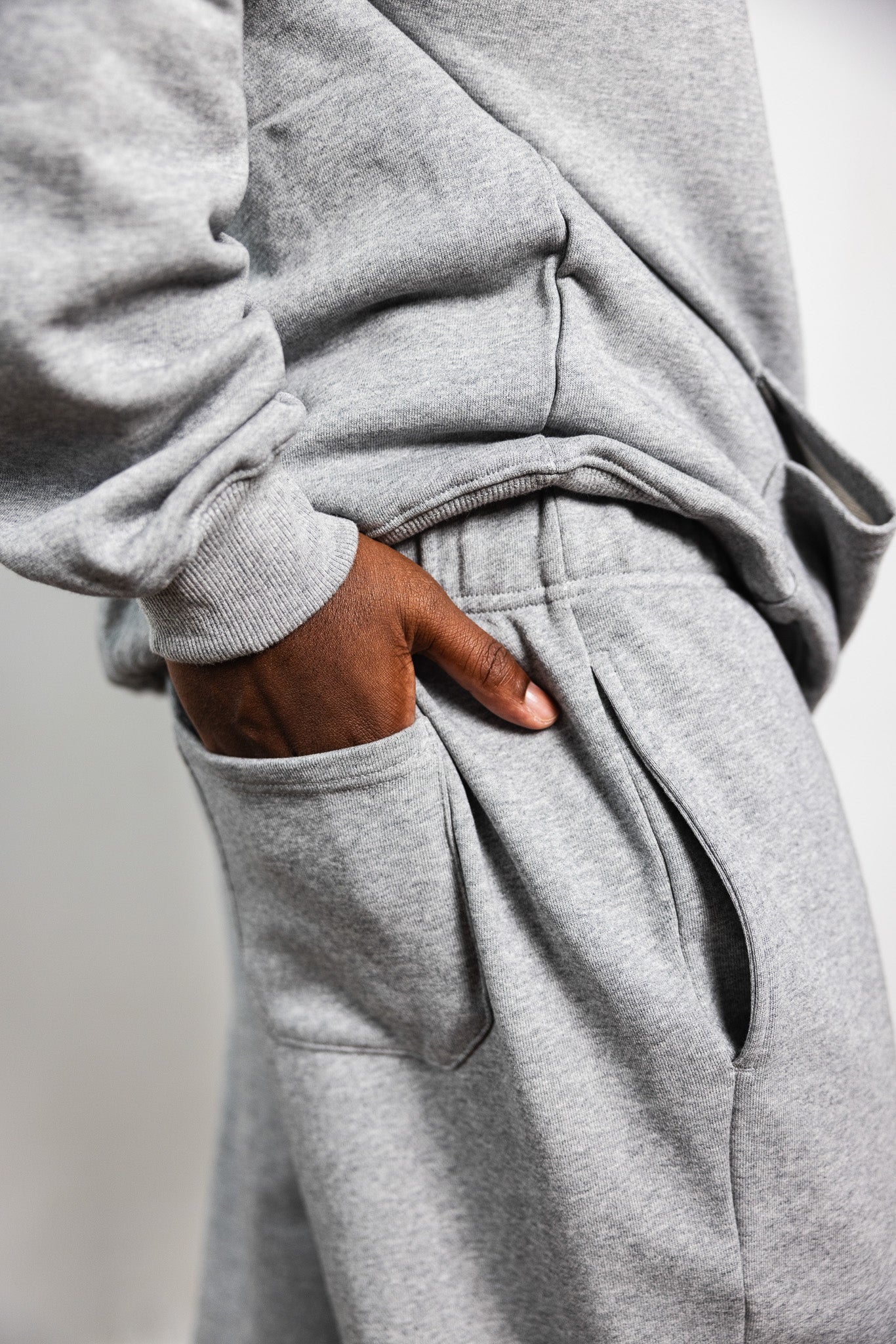 Cotton Fleece Joggers - Heather Grey