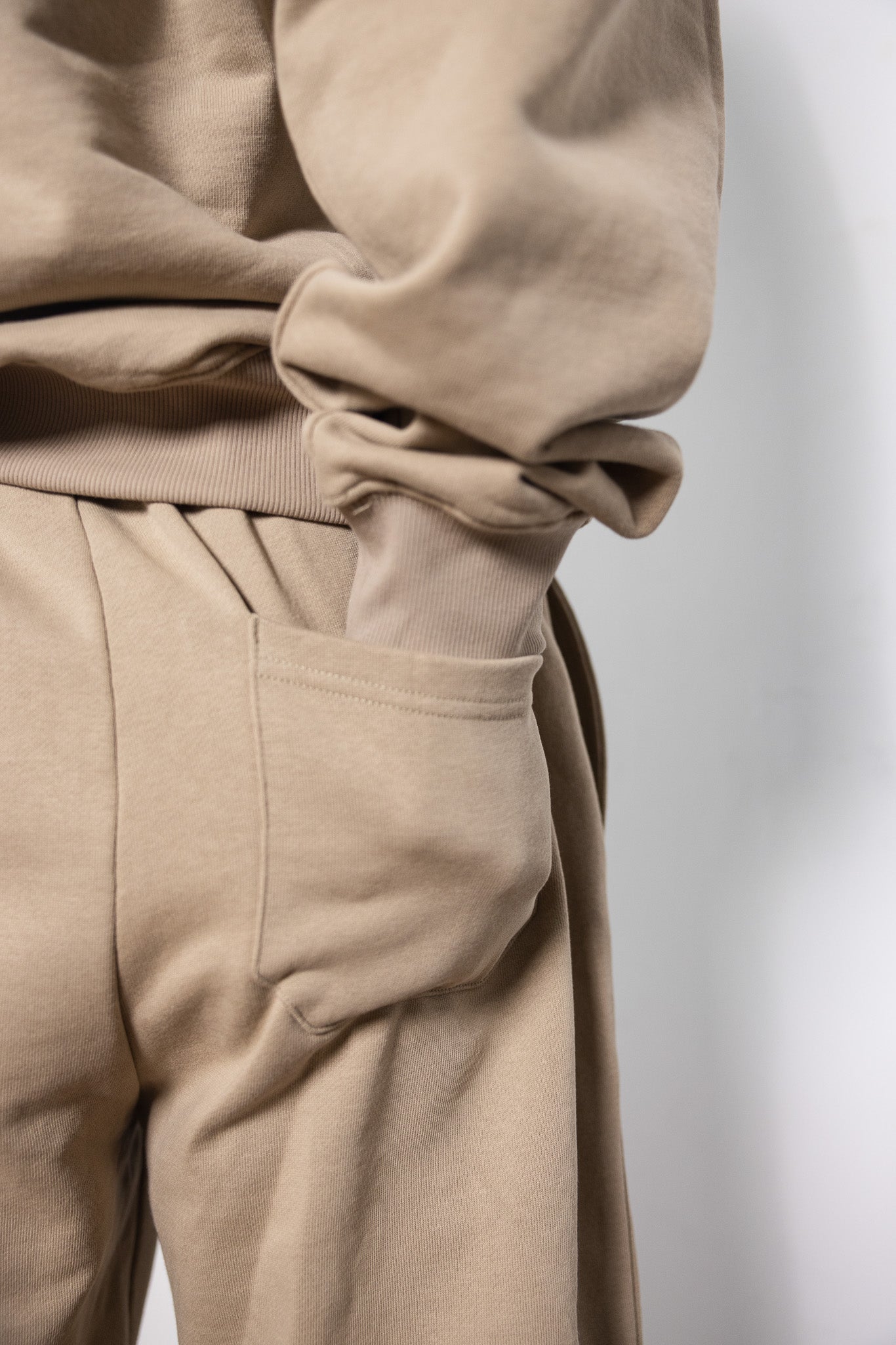 Cotton Fleece Joggers - Sand