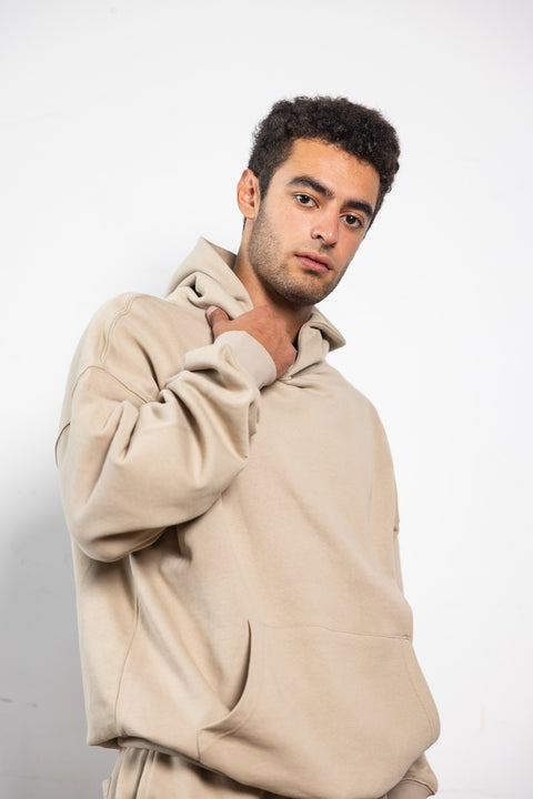 French Terry Hoodie - Khaki