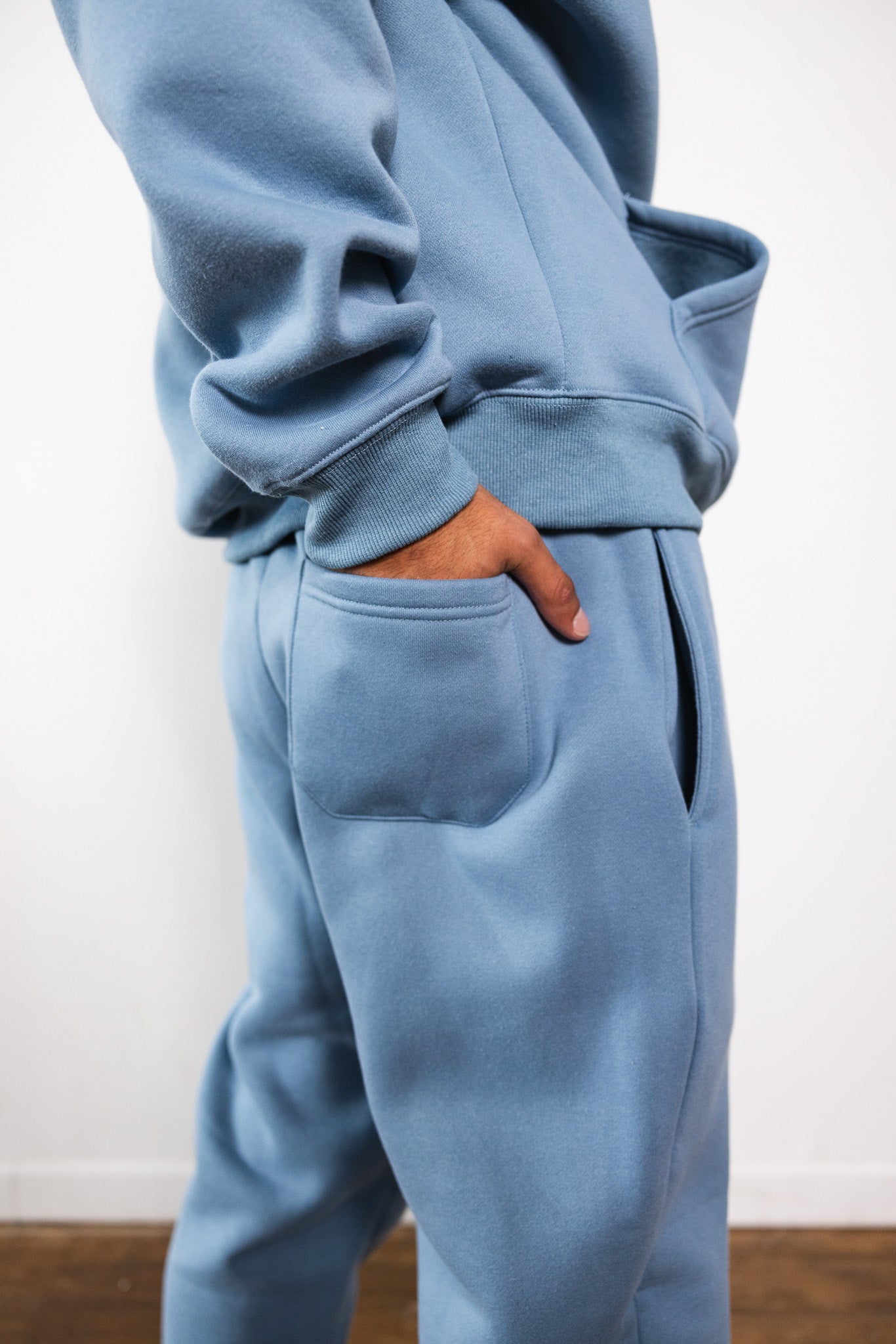 Cotton Fleece Joggers - Smokey Blue