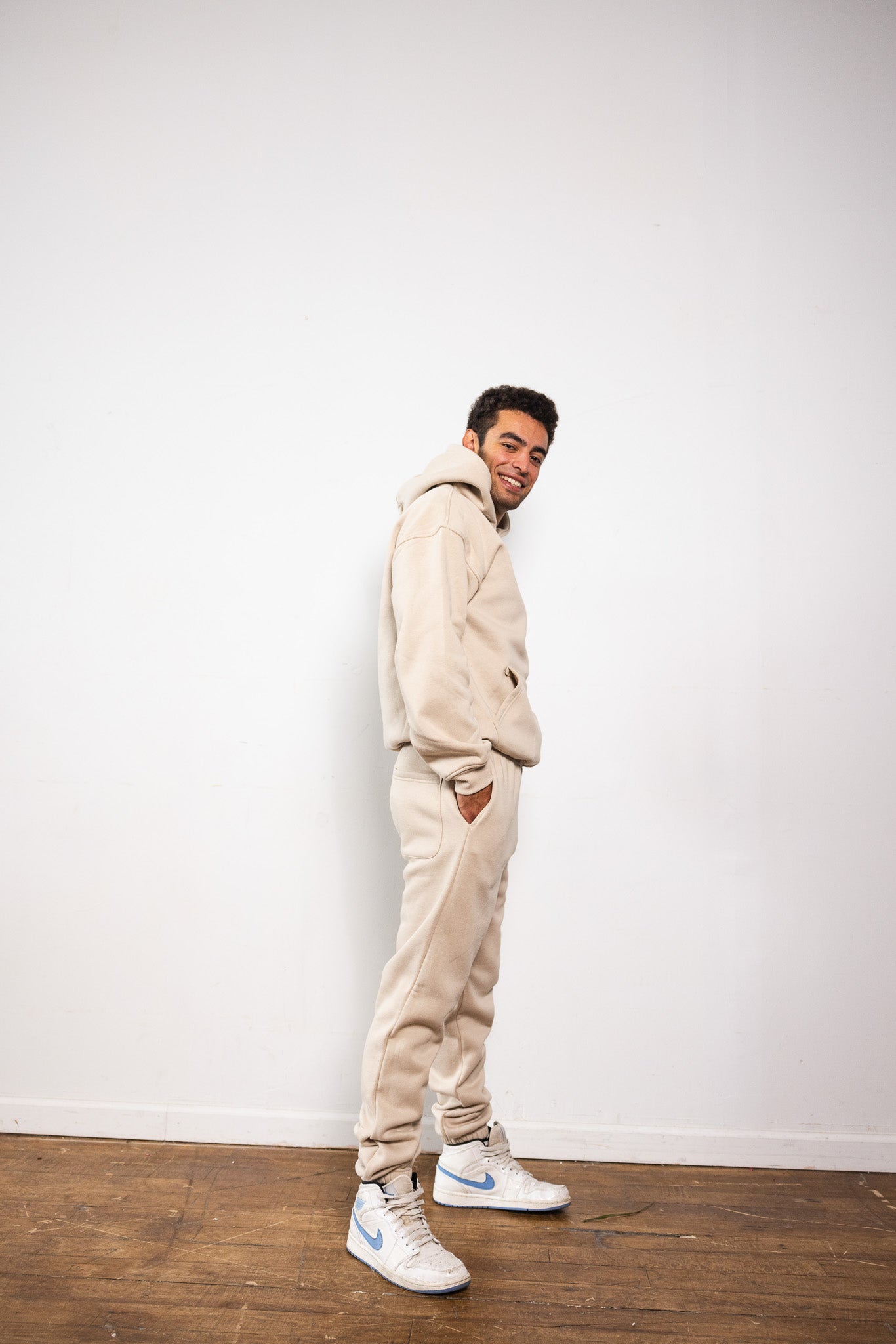 Cotton Fleece Joggers - Sand