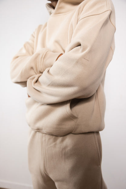 Cotton Fleece Hoodie - Sand