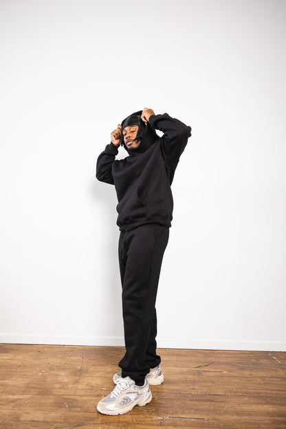 Cotton Fleece Hoodie - Jet Black