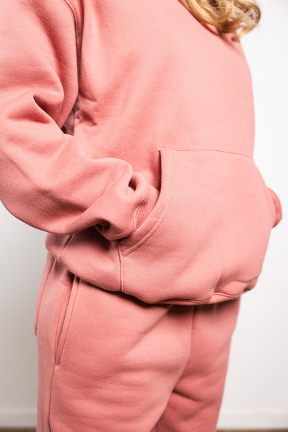 Cotton Fleece Hoodie - Rose Wine