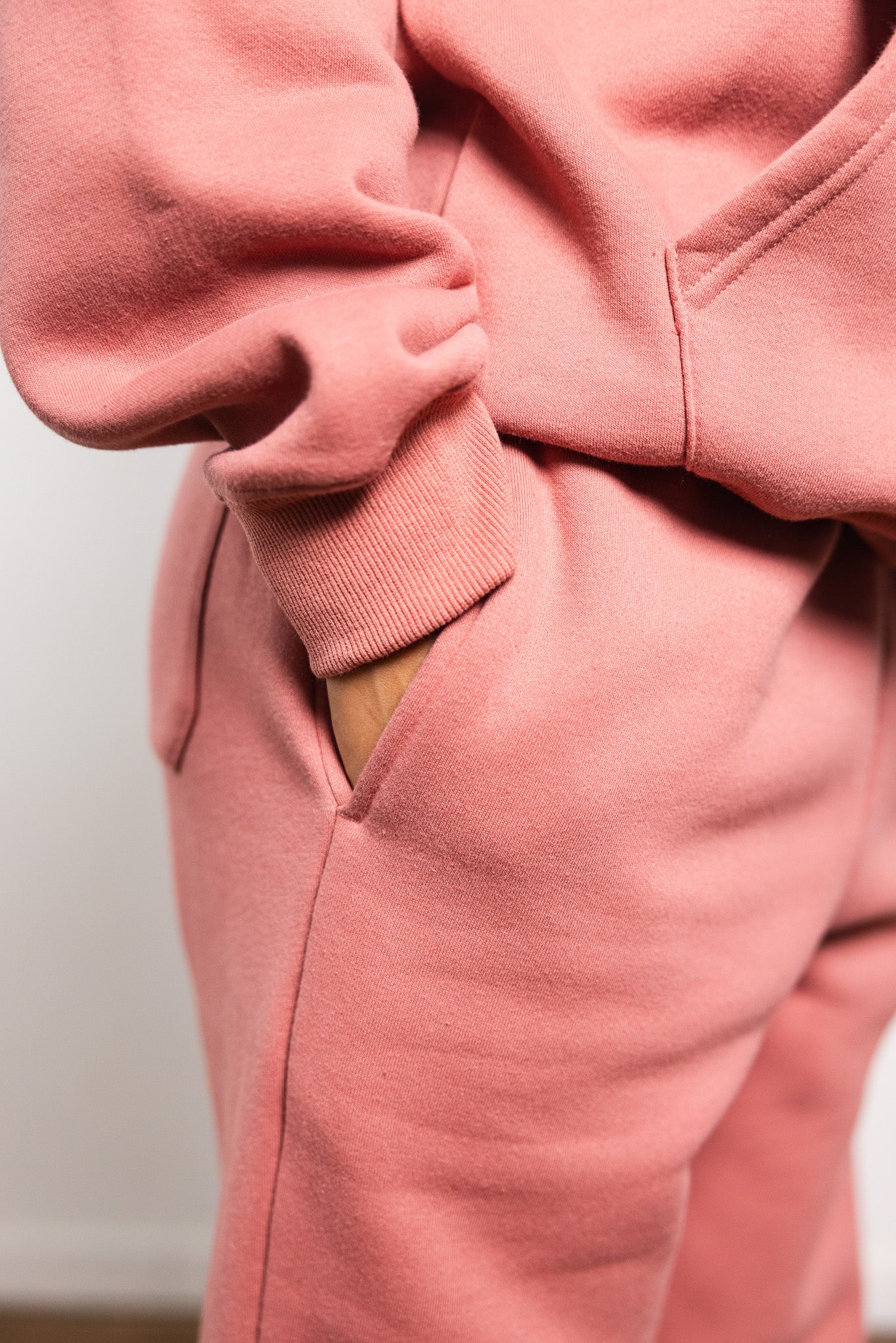 Cotton Fleece Joggers - Rose Wine