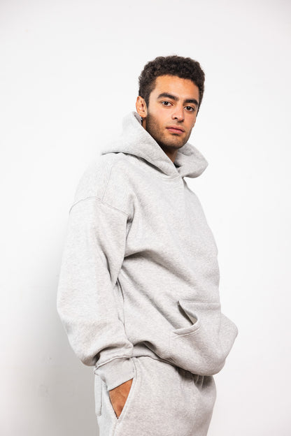 Cotton Fleece Hoodie - Light Oatmeal